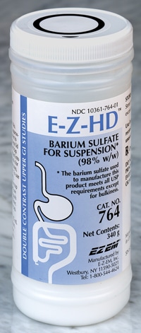 Container of E-Z-HD barium sulphate double contrast medium