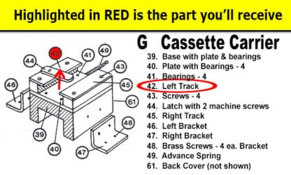Pigg-O-Stat - Cassette Carrier Replacement Part - LEFT TRACK - Image 2