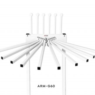 Mobile Swing-Arm Apron Rack - 10-Arms w/6 Glove Holders