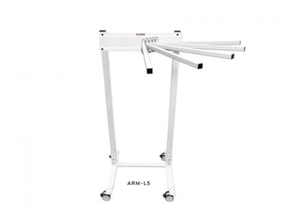 Mobile Swing-Arm Apron Rack, 5-Arms, Swing Left