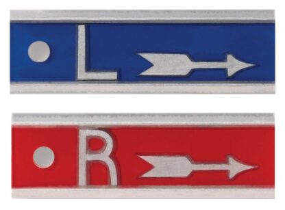 Embedded Aluminum X-Ray Right & Left Arrow Markers - PAIR (No Characters)